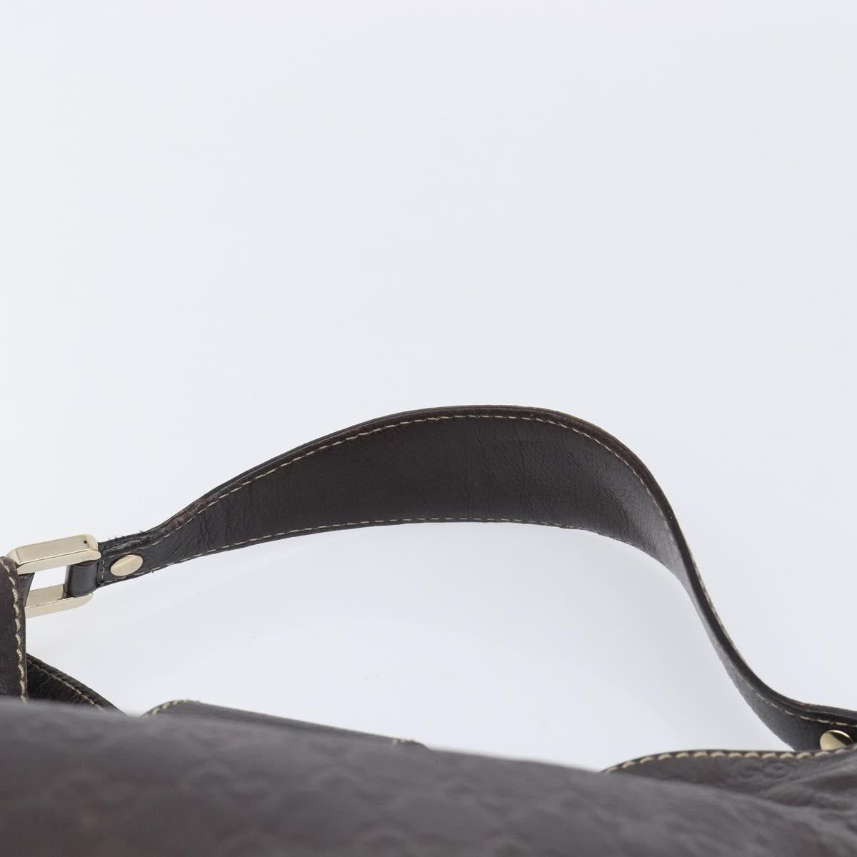 GUCCI GG Canvas Guccissima Shoulder Bag Leather Brown Gold 211933 Auth 204140V