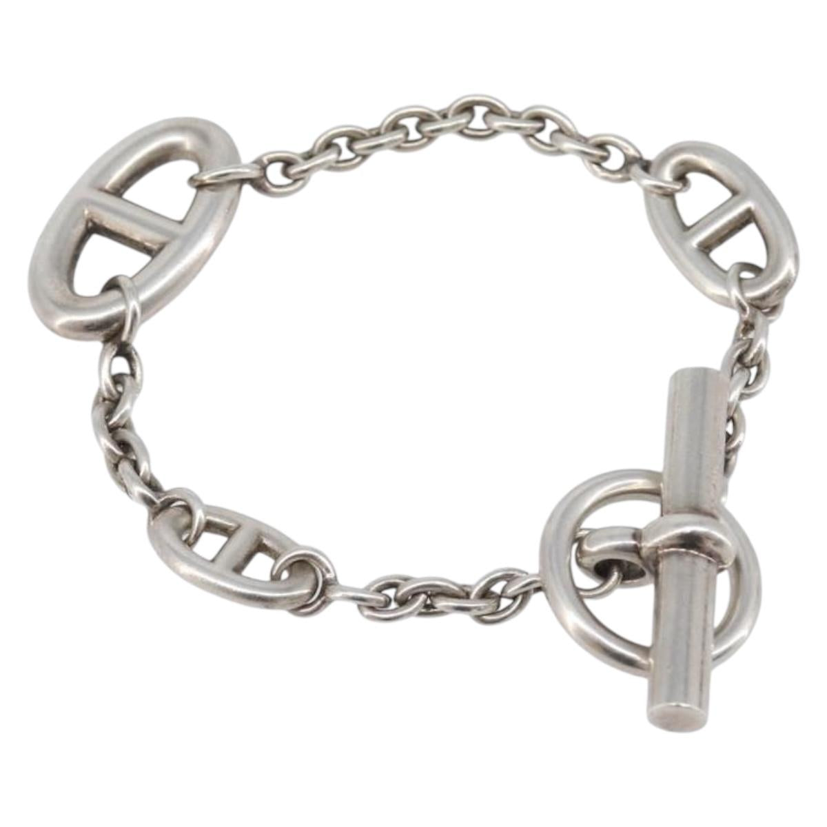 HERMES Farandole ST Bracelet Ag925 Silver Auth 204142M