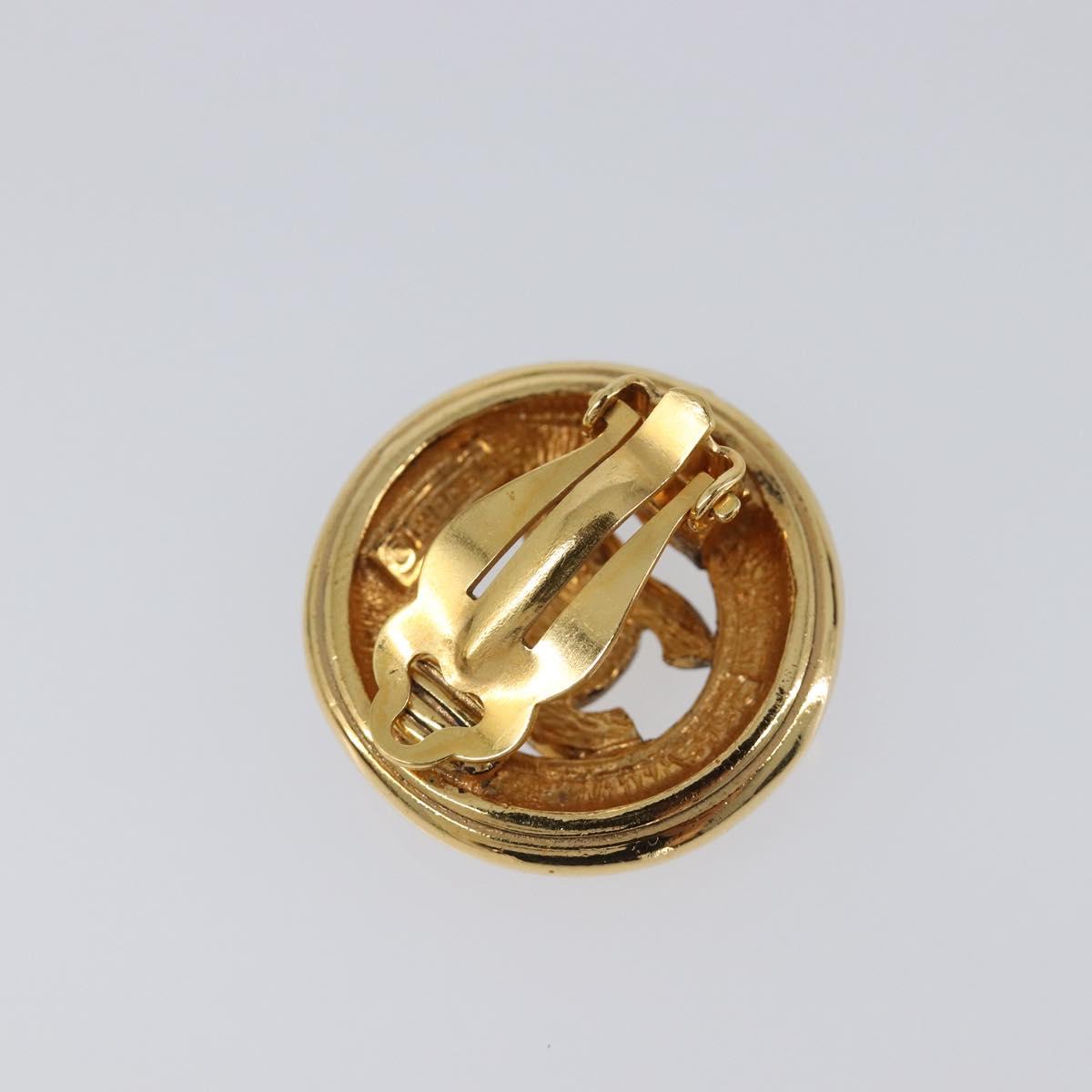 CHANEL Earring Metal Gold Tone CC Auth 204143V