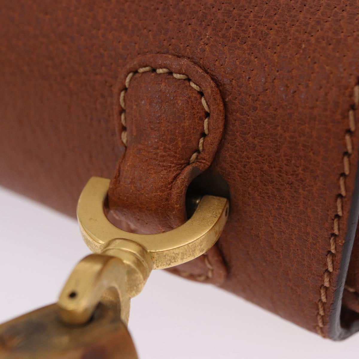 GUCCI Bamboo Hand Bag Leather Brown Gold 000 46 0188 Auth 204148V