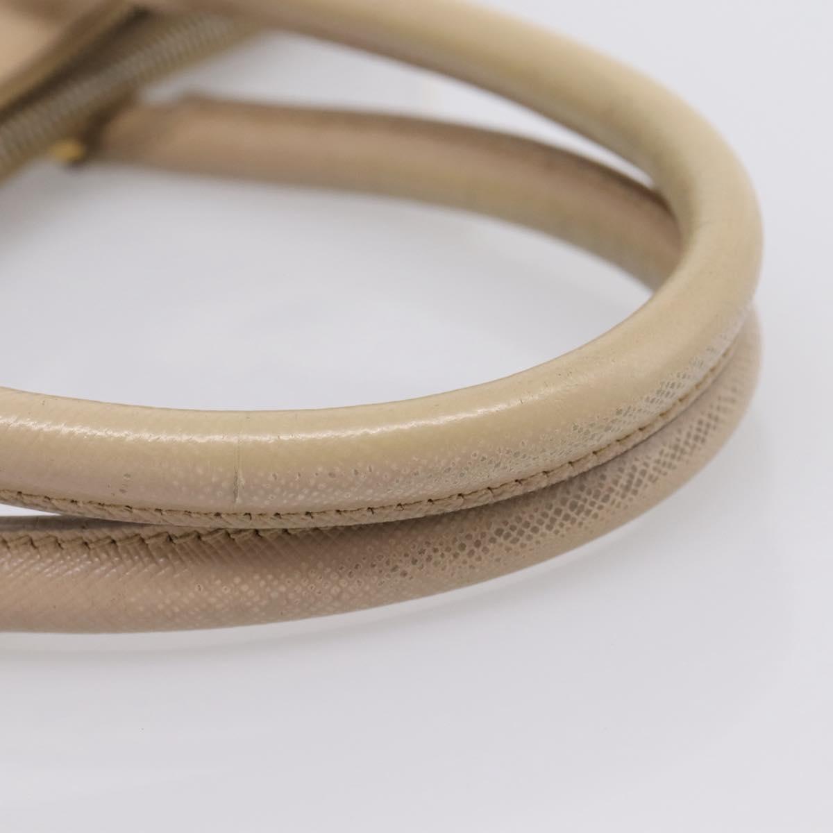 PRADA Galleria Hand Bag Saffiano 2way Beige Gold Auth 204152A