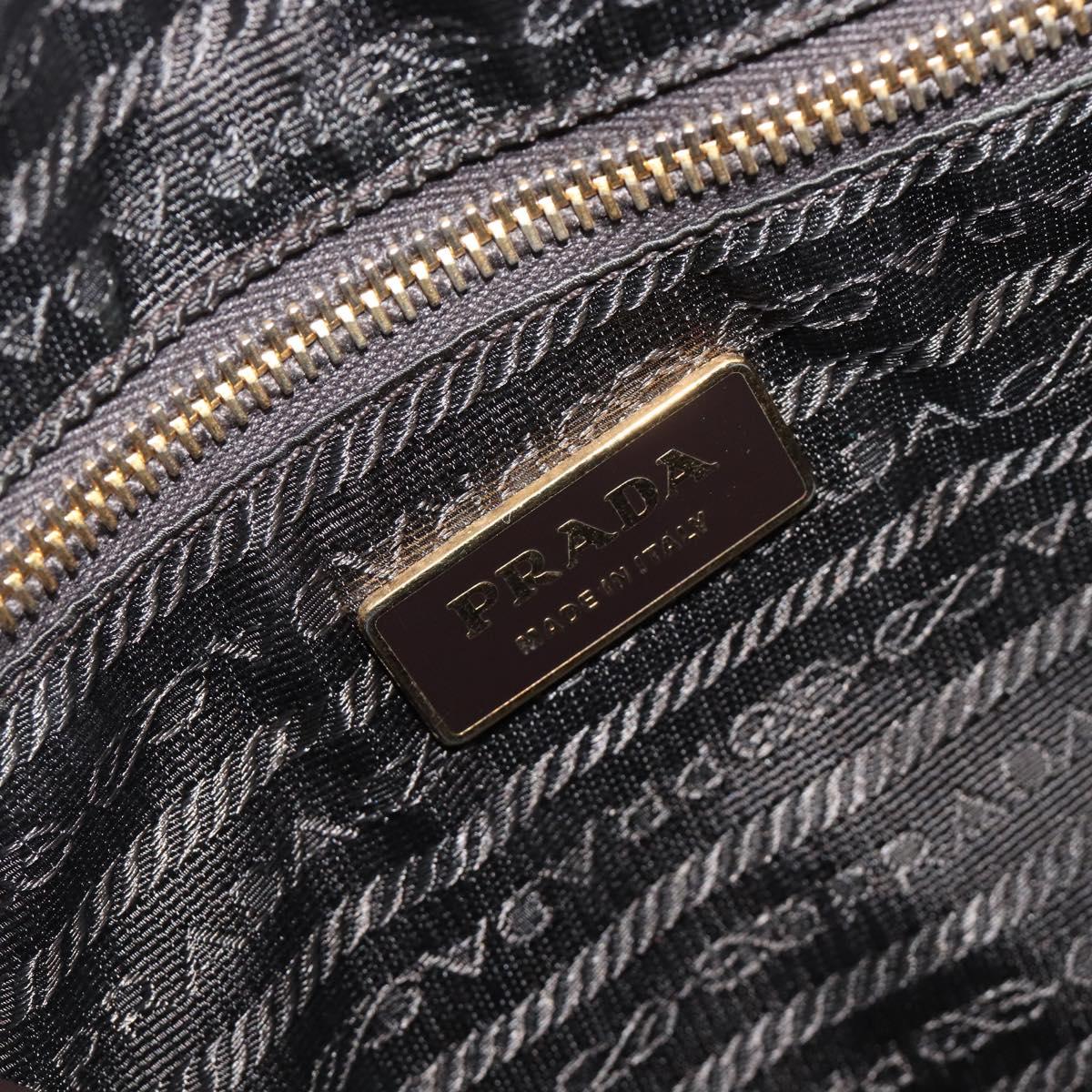PRADA Galleria Hand Bag Saffiano leather Brown Gold Auth 204156A