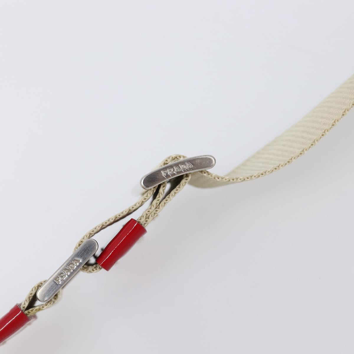 PRADA Shoulder Bag Nylon White Silver Auth 204157V