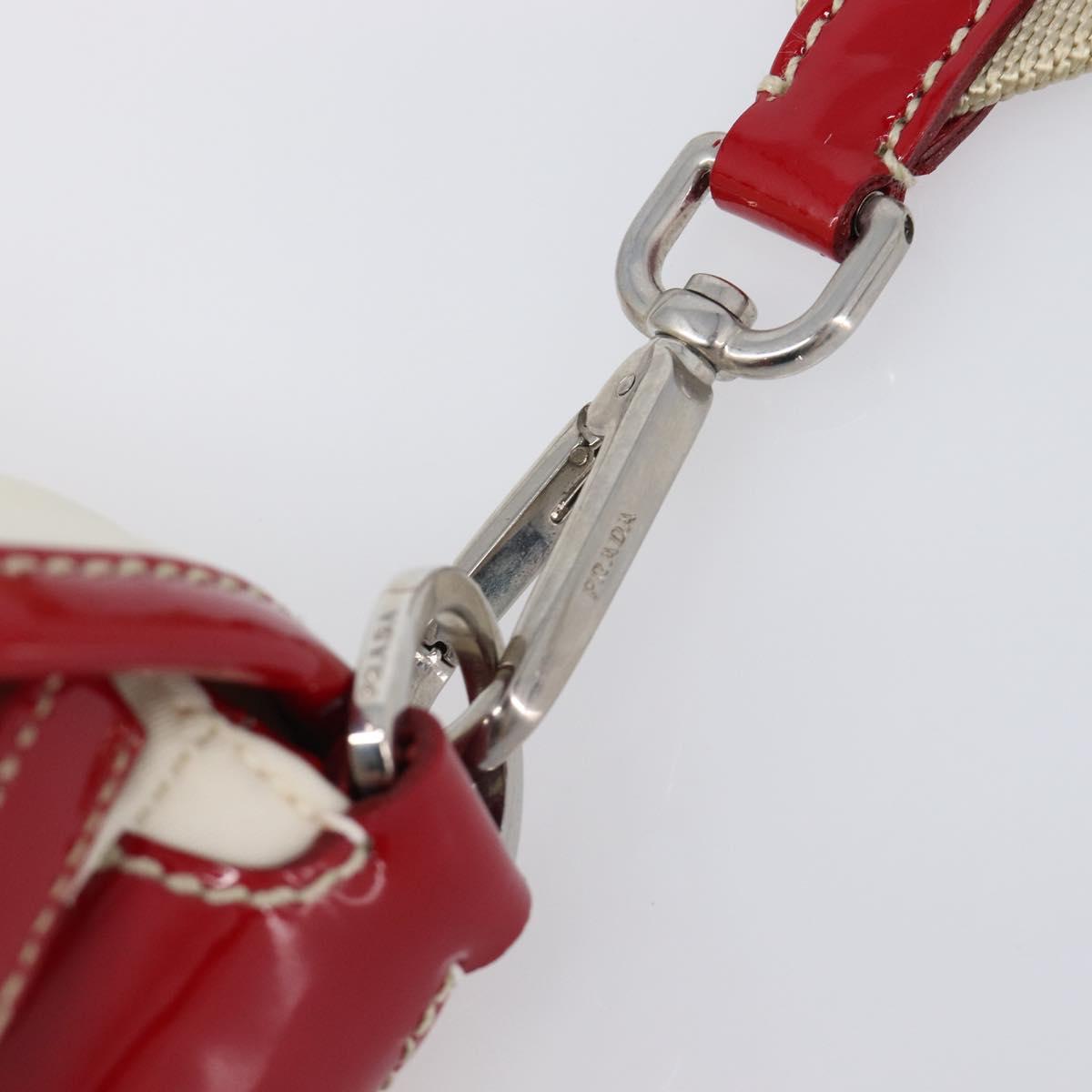 PRADA Shoulder Bag Nylon White Silver Auth 204157V