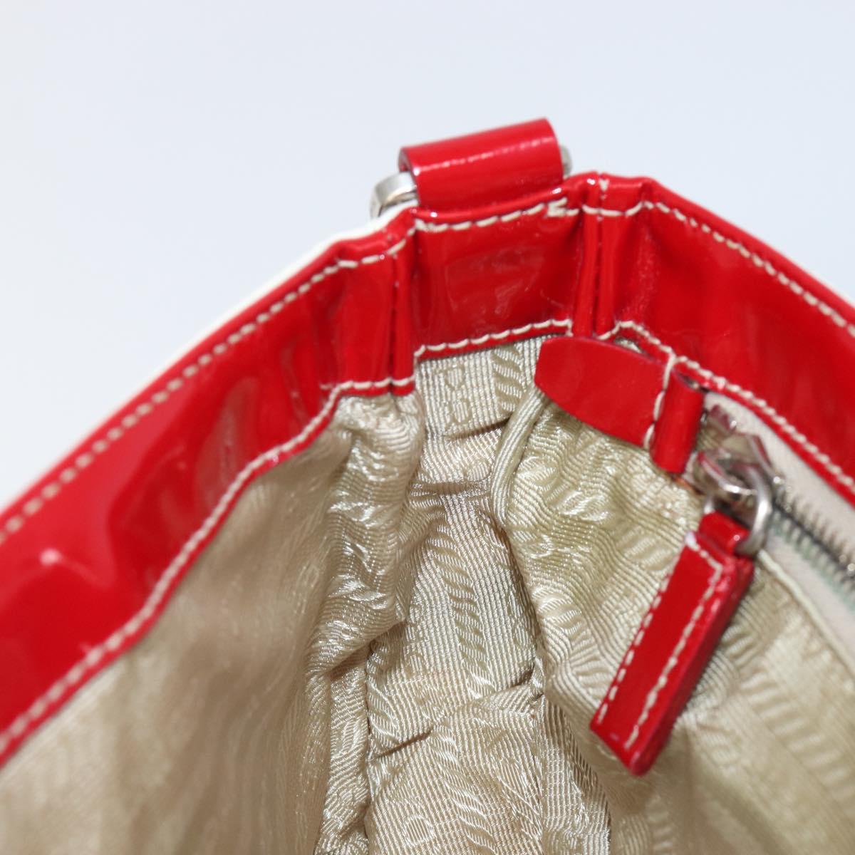 PRADA Shoulder Bag Nylon White Silver Auth 204157V