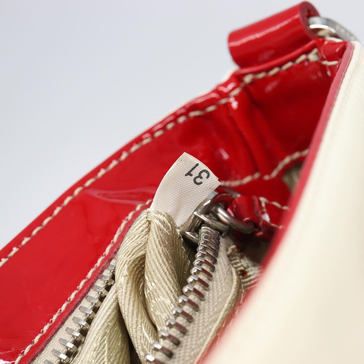 PRADA Shoulder Bag Nylon White Silver Auth 204157V