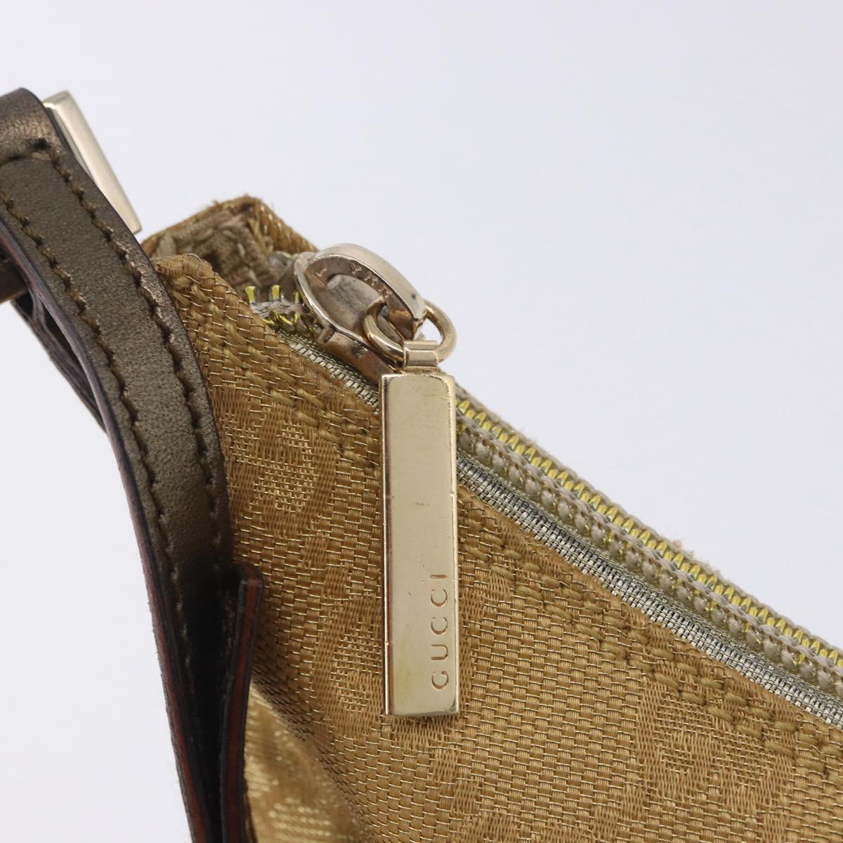 GUCCI GG Canvas Shoulder Bag Beige Gold 005 0813 Auth 204158