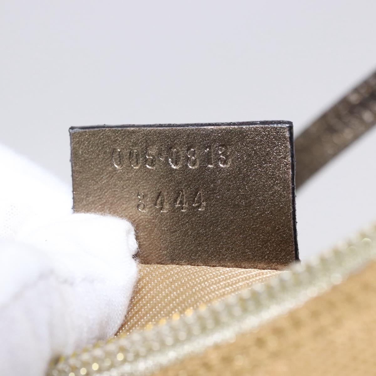 GUCCI GG Canvas Shoulder Bag Beige Gold 005 0813 Auth 204158