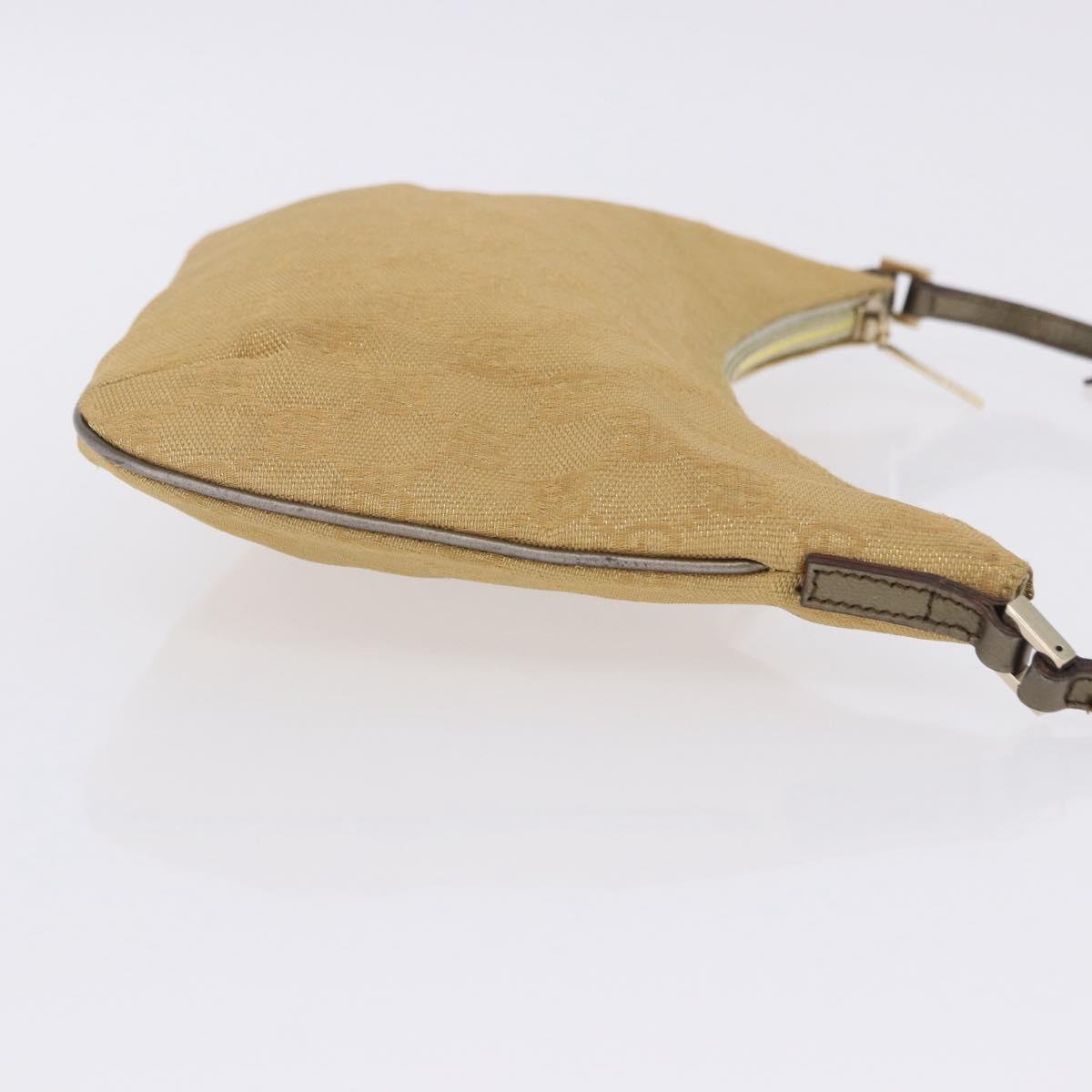 GUCCI GG Canvas Shoulder Bag Beige Gold 005 0813 Auth 204158