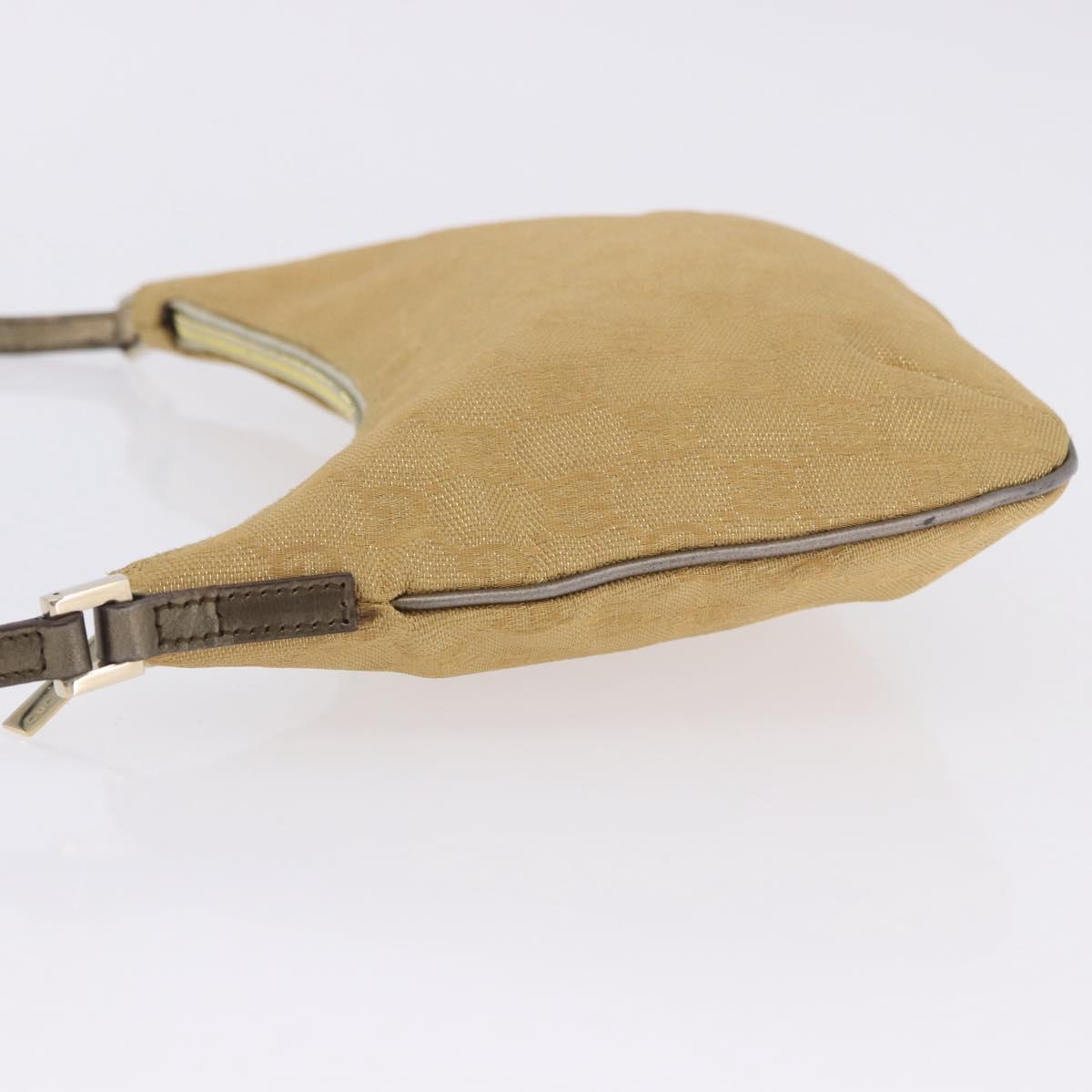 GUCCI GG Canvas Shoulder Bag Beige Gold 005 0813 Auth 204158