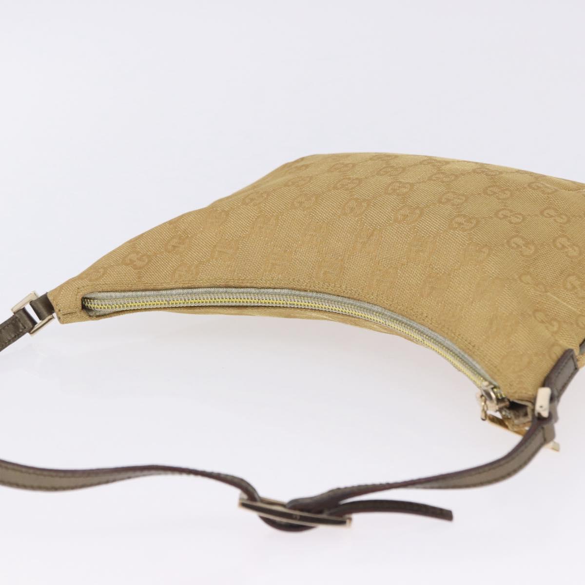 GUCCI GG Canvas Shoulder Bag Beige Gold 005 0813 Auth 204158