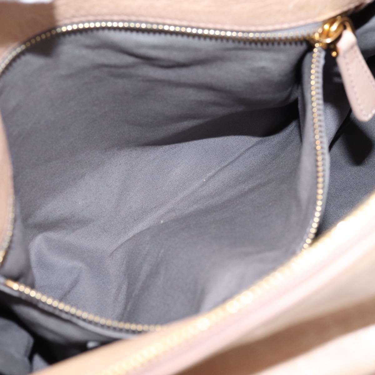 Miu Miu Hand Bag Vitellolux 2way Beige Gold Auth 204167V
