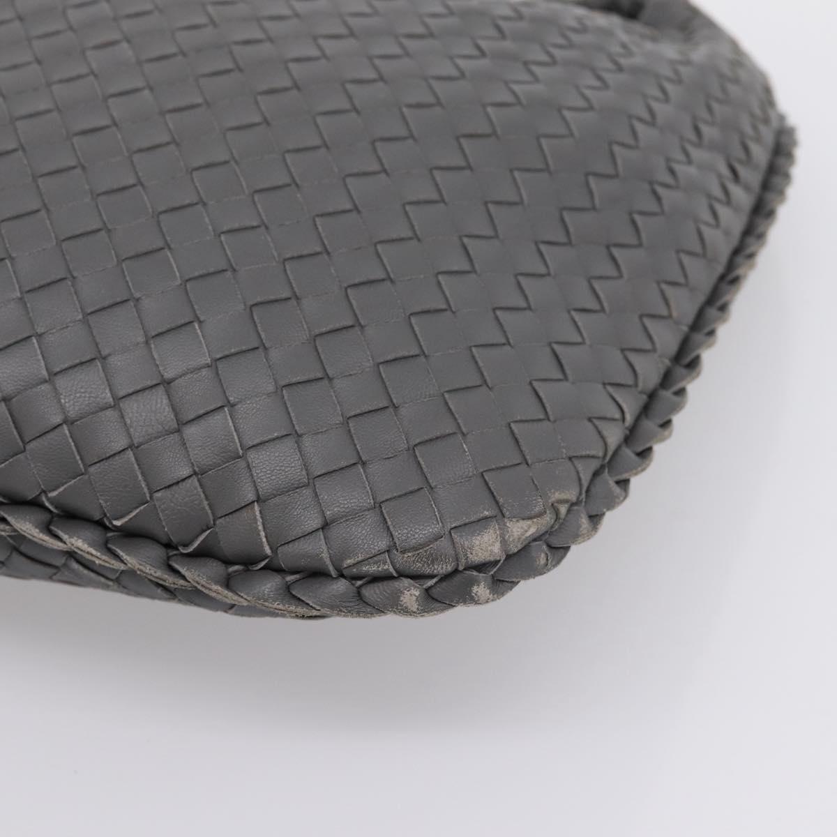 BOTTEGA VENETA INTRECCIATO Hobo Shoulder Bag Leather Gray Auth 204169V