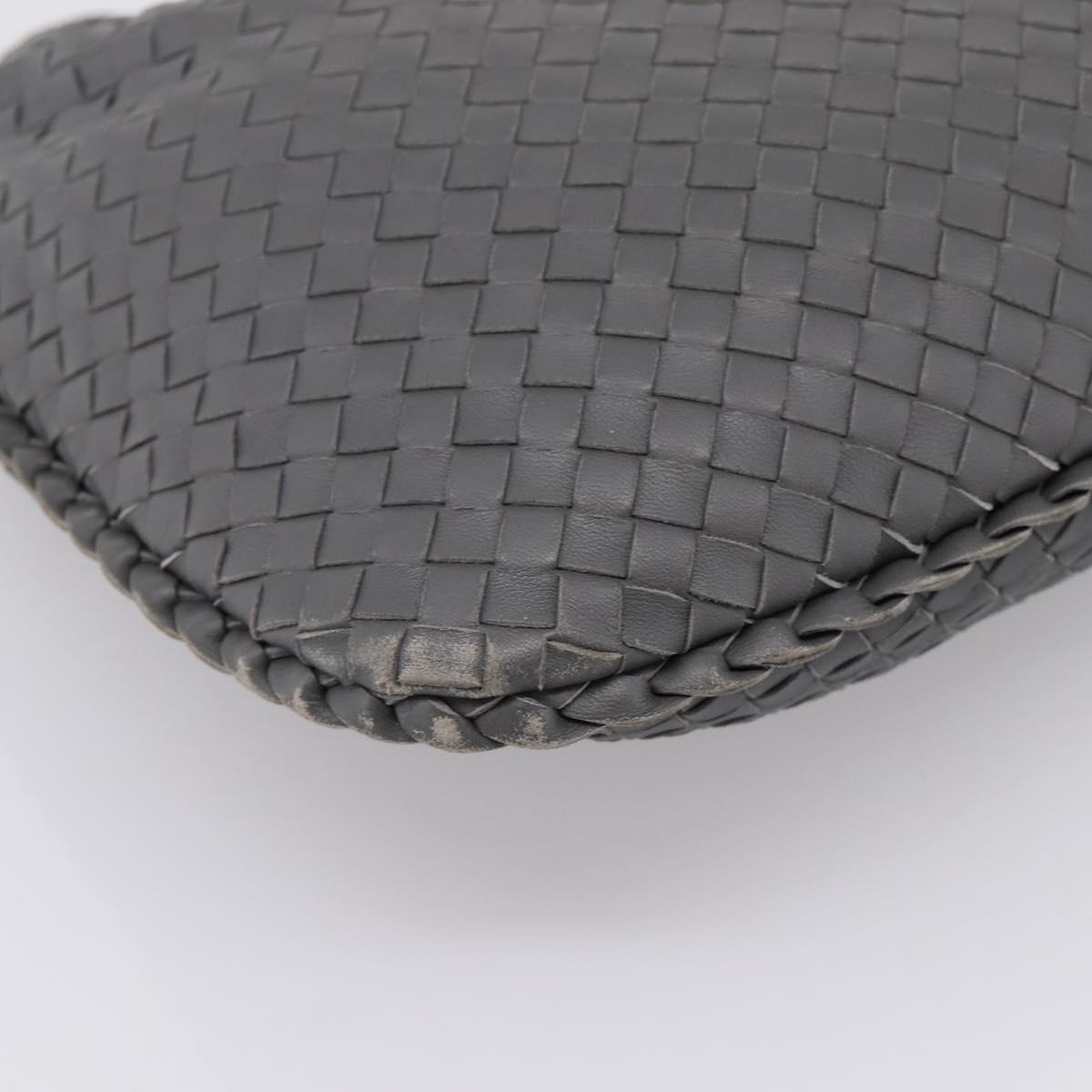 BOTTEGA VENETA INTRECCIATO Hobo Shoulder Bag Leather Gray Auth 204169V