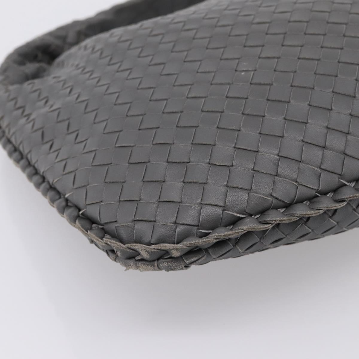 BOTTEGA VENETA INTRECCIATO Hobo Shoulder Bag Leather Gray Auth 204169V