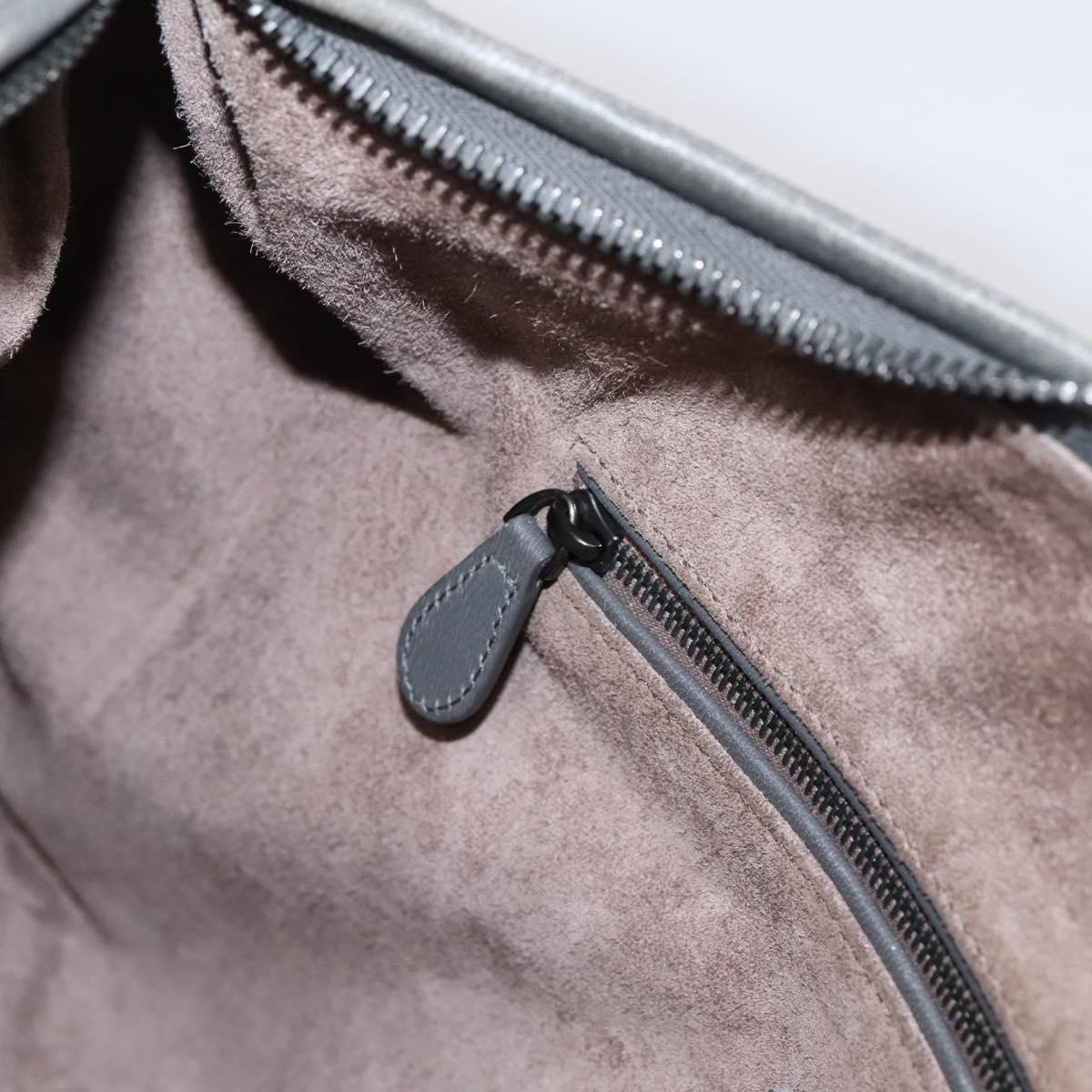 BOTTEGA VENETA INTRECCIATO Hobo Shoulder Bag Leather Gray Auth 204169V