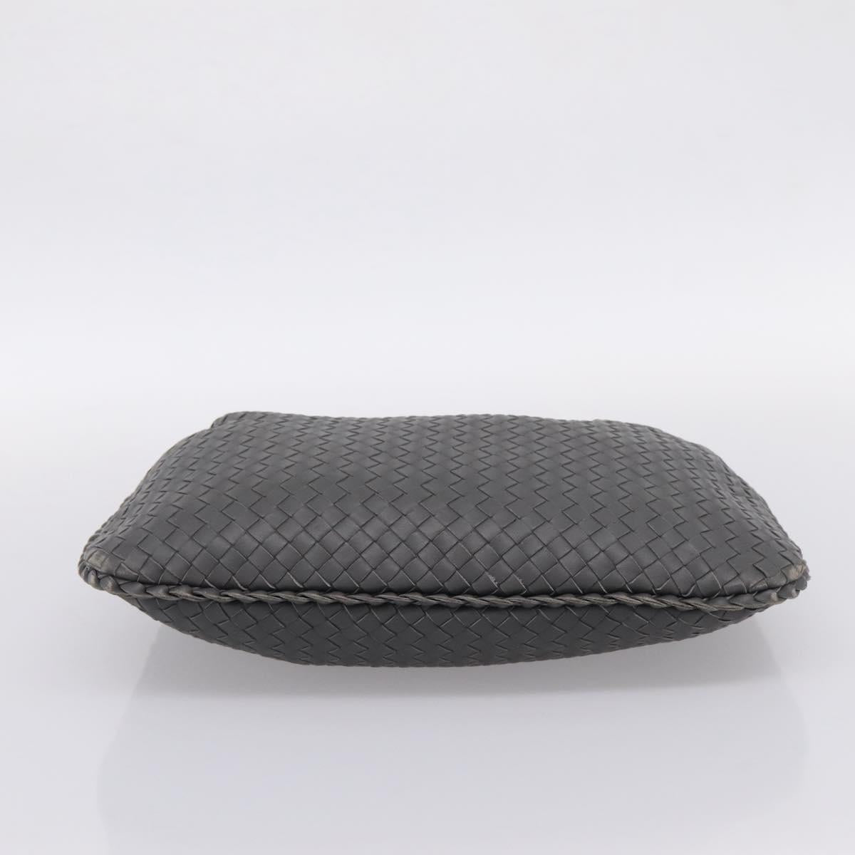 BOTTEGA VENETA INTRECCIATO Hobo Shoulder Bag Leather Gray Auth 204169V