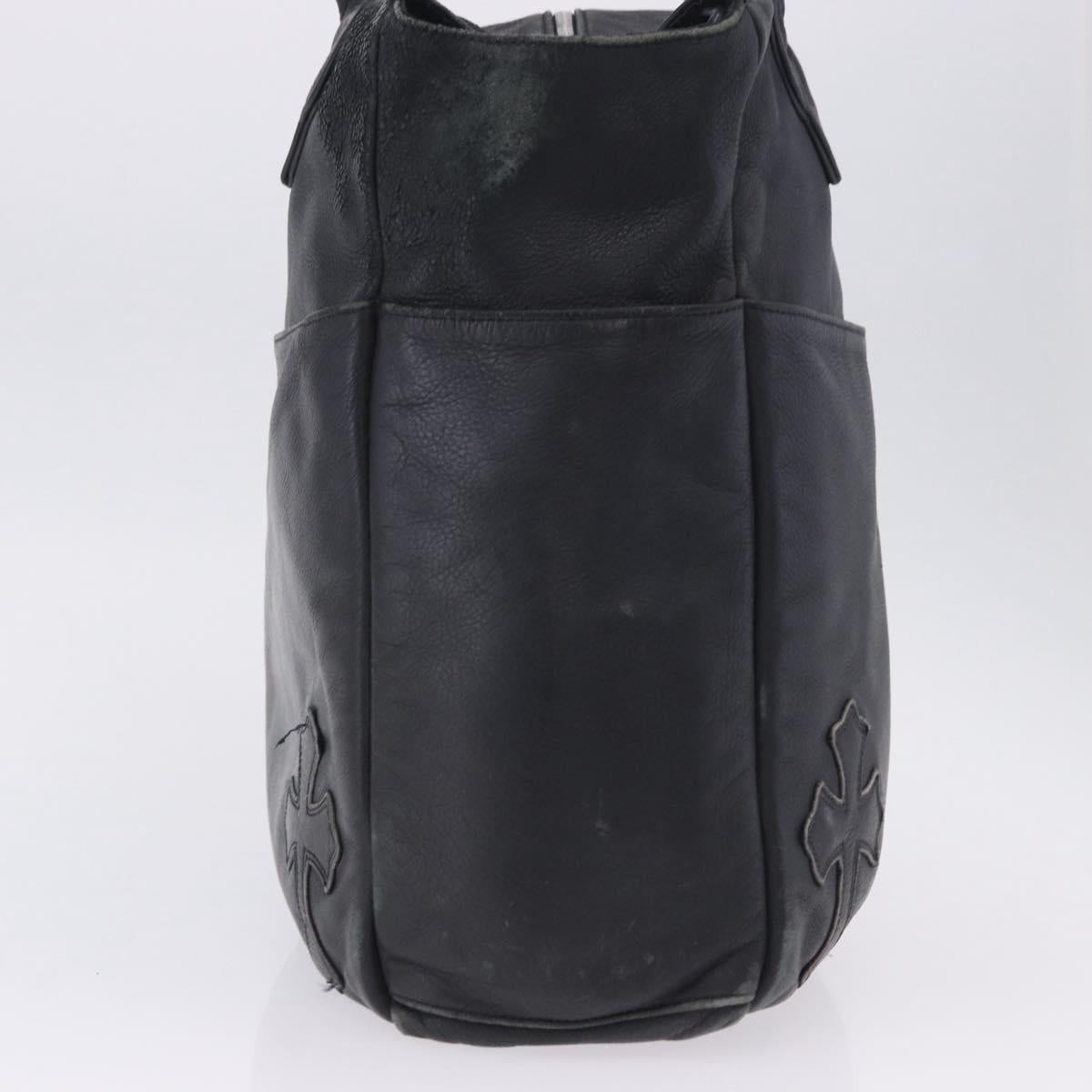 Chrome Hearts Tote Bag Leather Black Auth 204170V