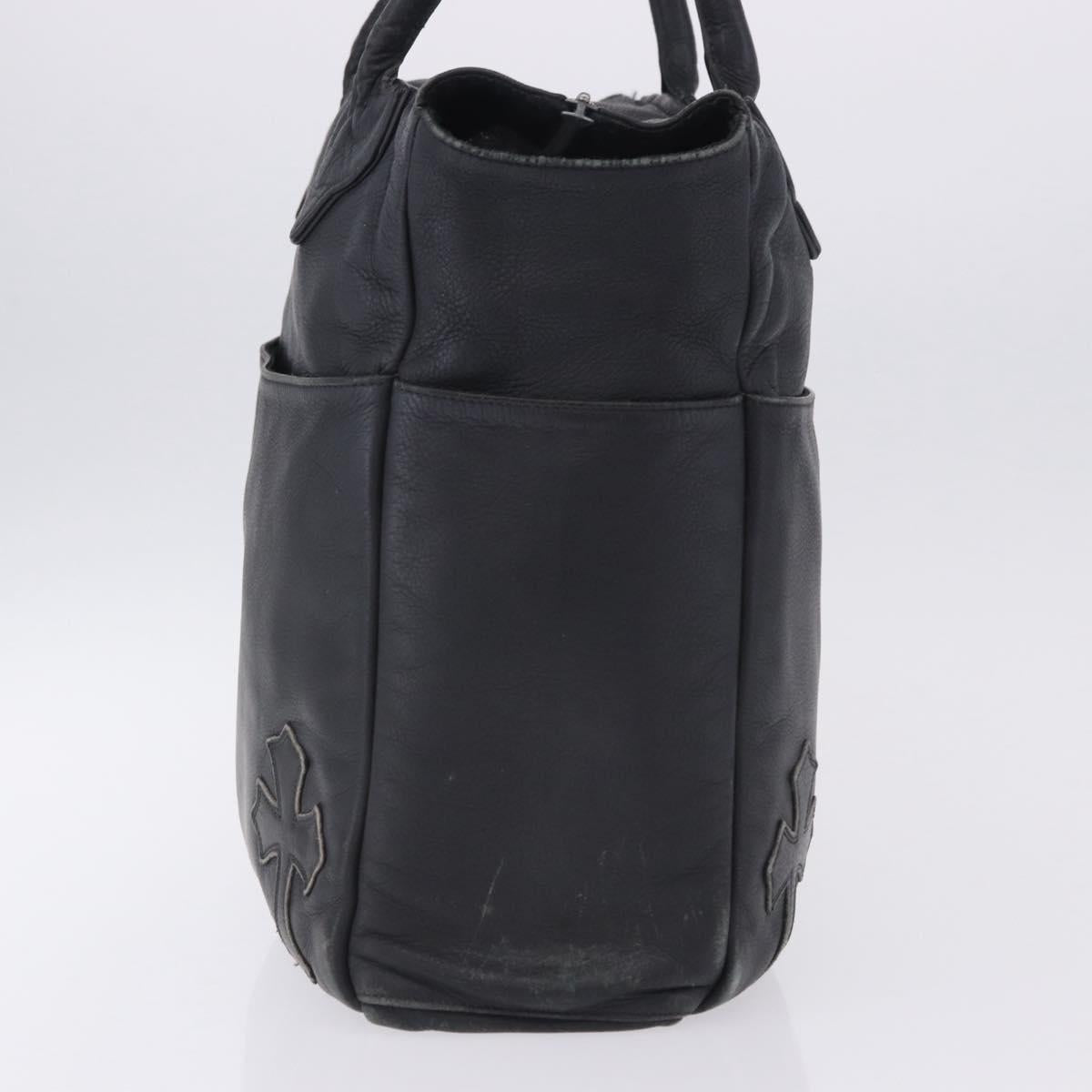 Chrome Hearts Tote Bag Leather Black Auth 204170V