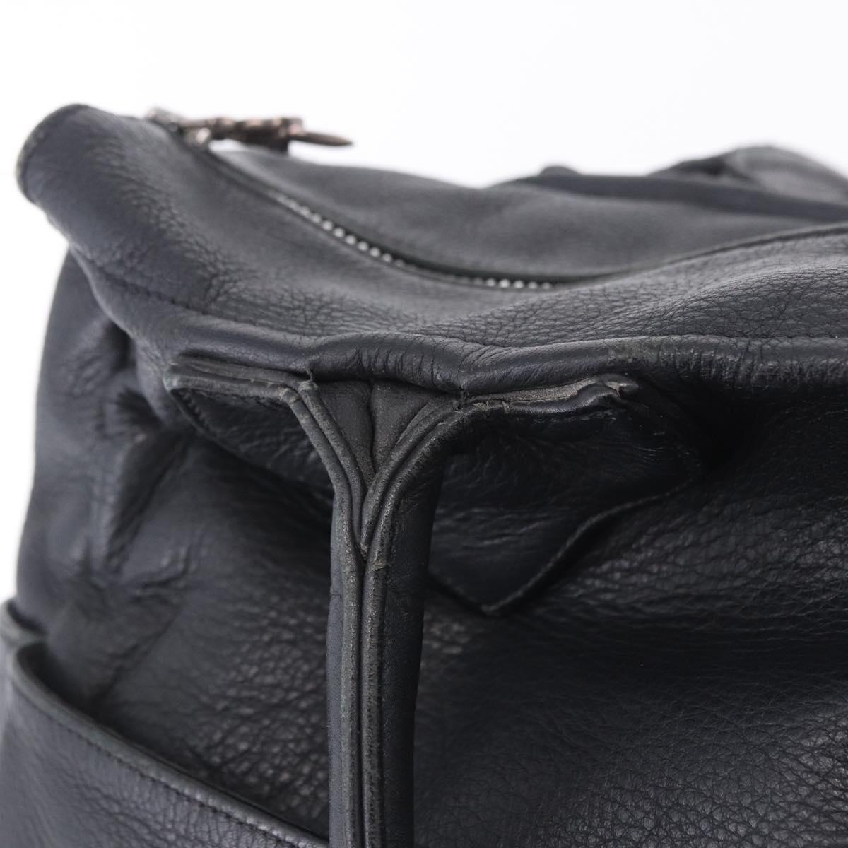 Chrome Hearts Tote Bag Leather Black Auth 204170V