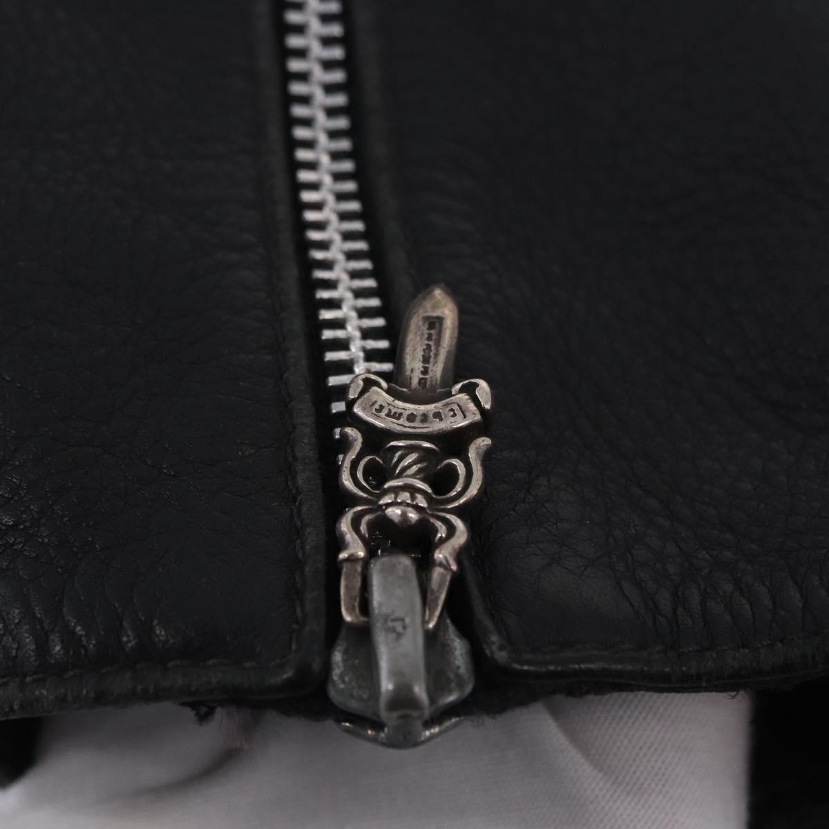 Chrome Hearts Tote Bag Leather Black Auth 204170V