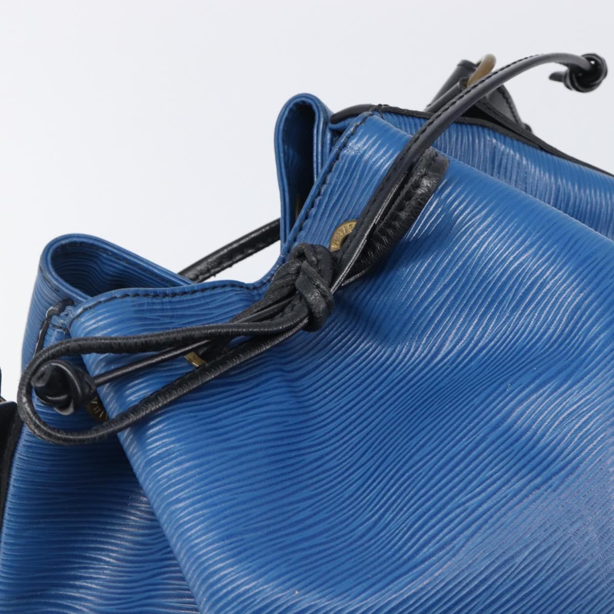 LOUIS VUITTON Epi Petit Noe Bag By Color Black Blue M44152 LV Auth 204203A