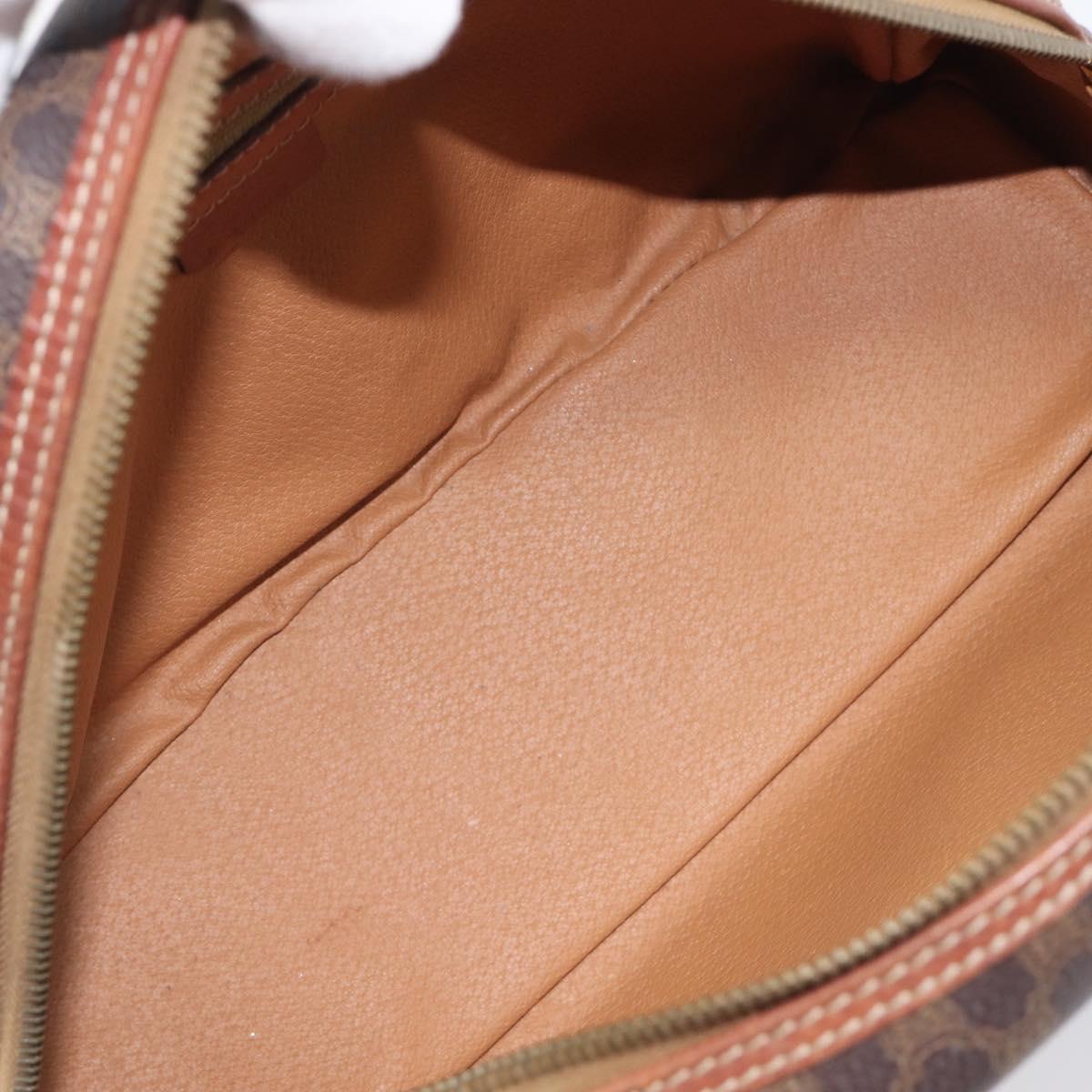 CELINE Macadam Canvas Hand Bag PVC Leather Brown Gold Auth 204209
