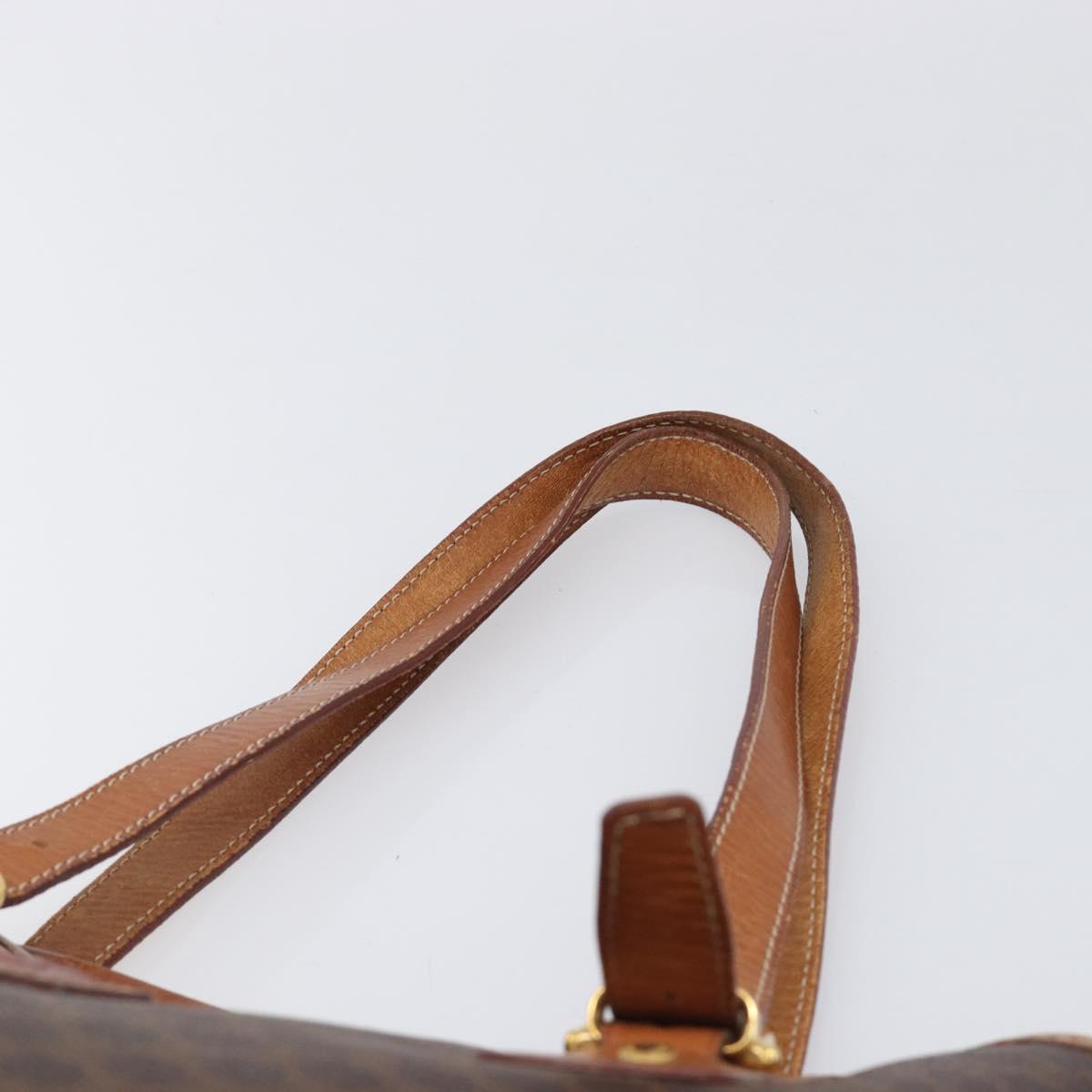 CELINE Macadam Canvas Tote Bag PVC Leather Brown Gold Auth 204214