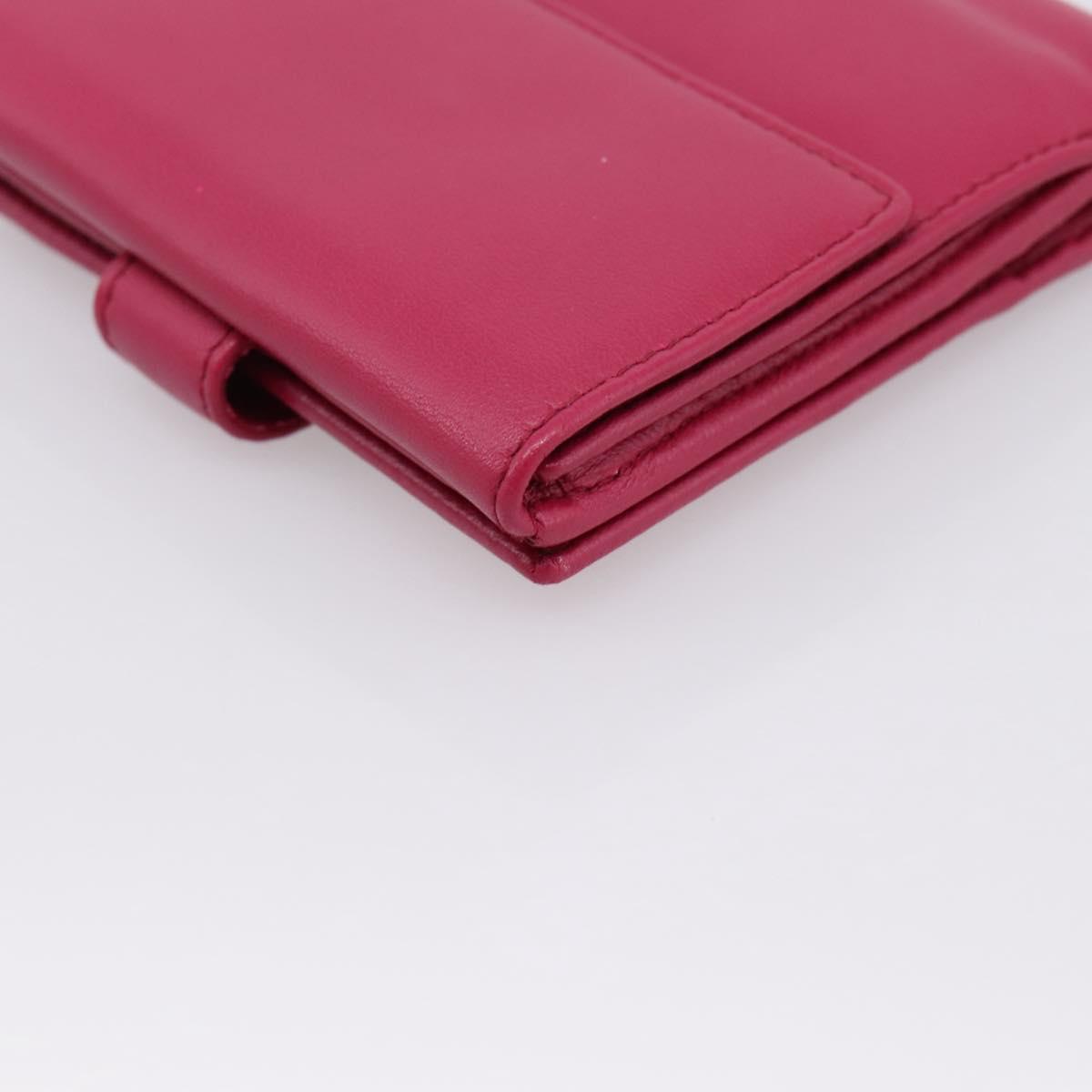 LOEWE Bifold Wallet Leather Pink Gold Auth 204222A