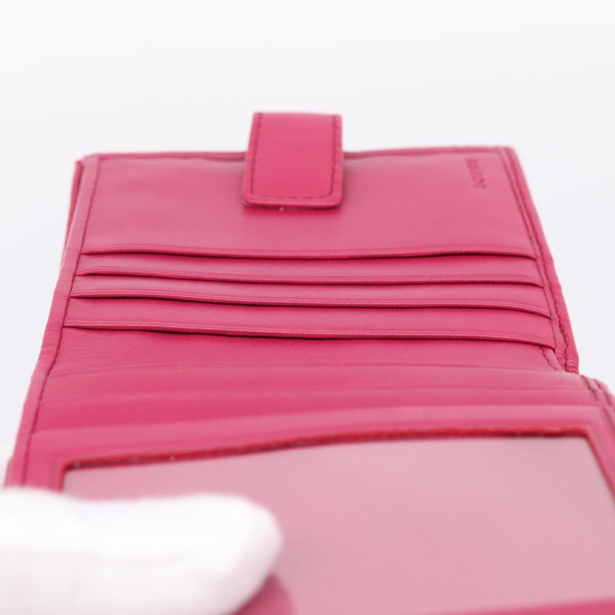 LOEWE Bifold Wallet Leather Pink Gold Auth 204222A