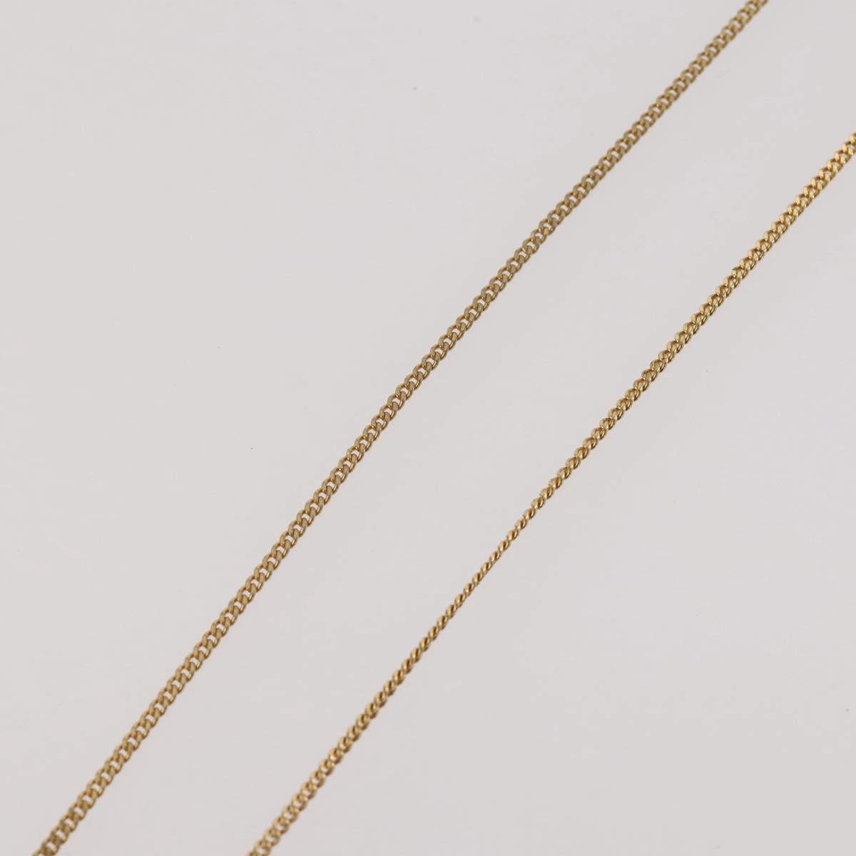 Christian Dior Rhinestone Necklace metal Gold Tone Auth 204224