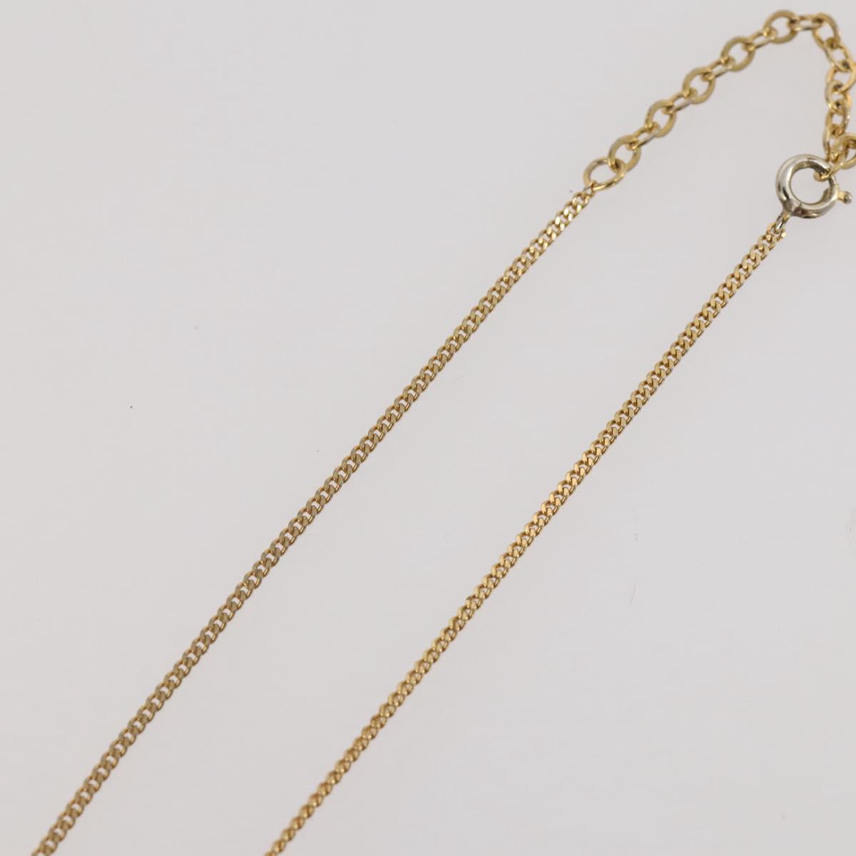 Christian Dior Rhinestone Necklace metal Gold Tone Auth 204224
