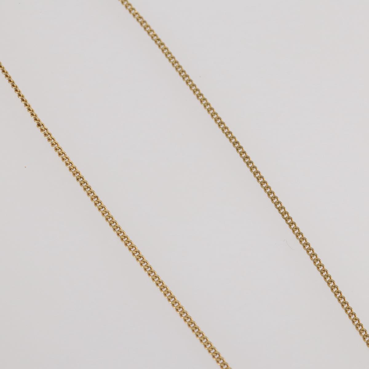 Christian Dior Rhinestone Necklace metal Gold Tone Auth 204224