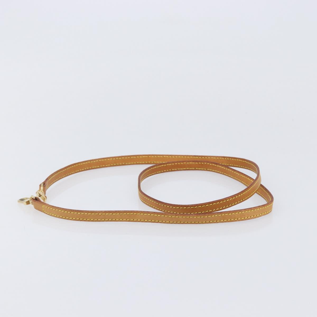 LOUIS VUITTON Nume leather Shoulder Strap Leather 46.9"" Beige LV Auth 204232A