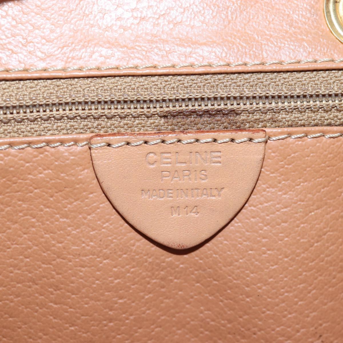 CELINE Macadam Canvas Backpack PVC Leather Brown Gold Auth 204235