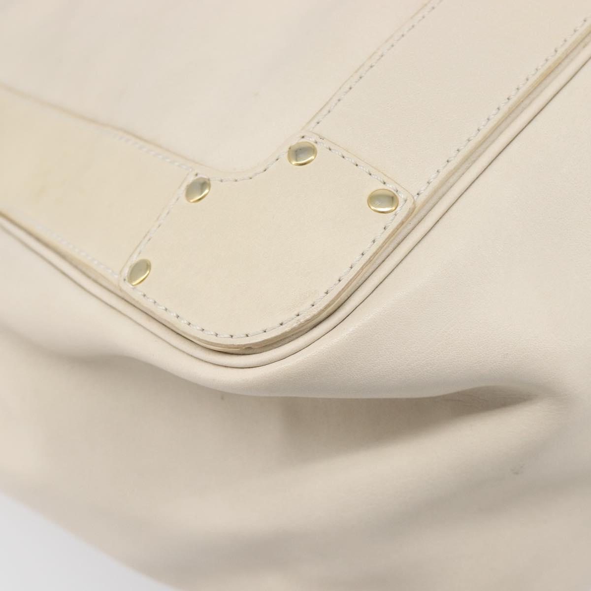 Chloe Eden Small Tote Bag Leather White Gold Auth 204236