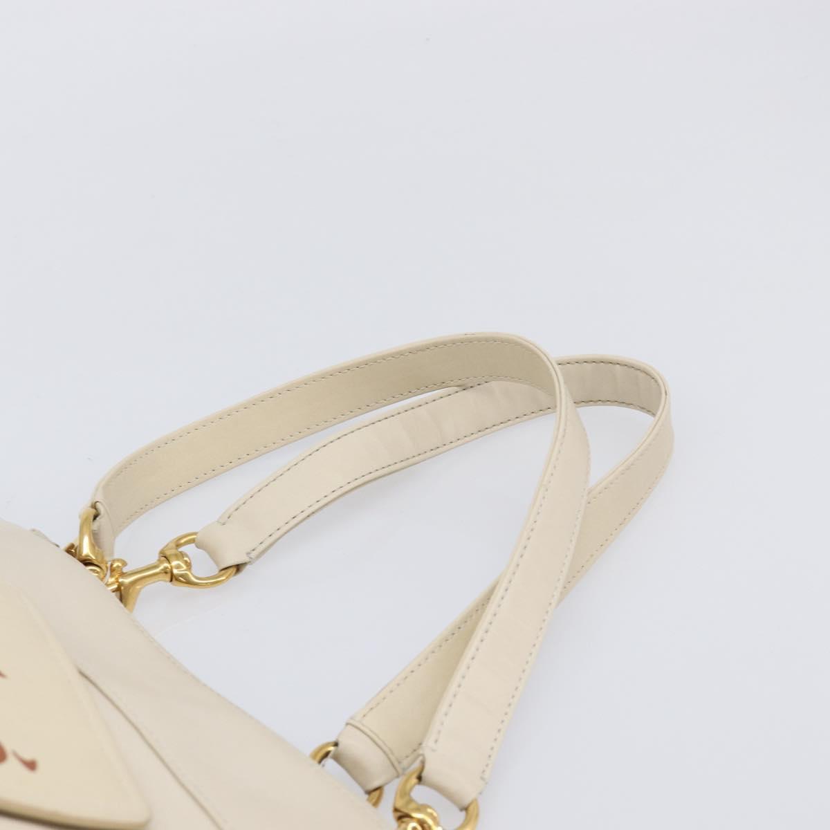 Chloe Eden Small Tote Bag Leather White Gold Auth 204236