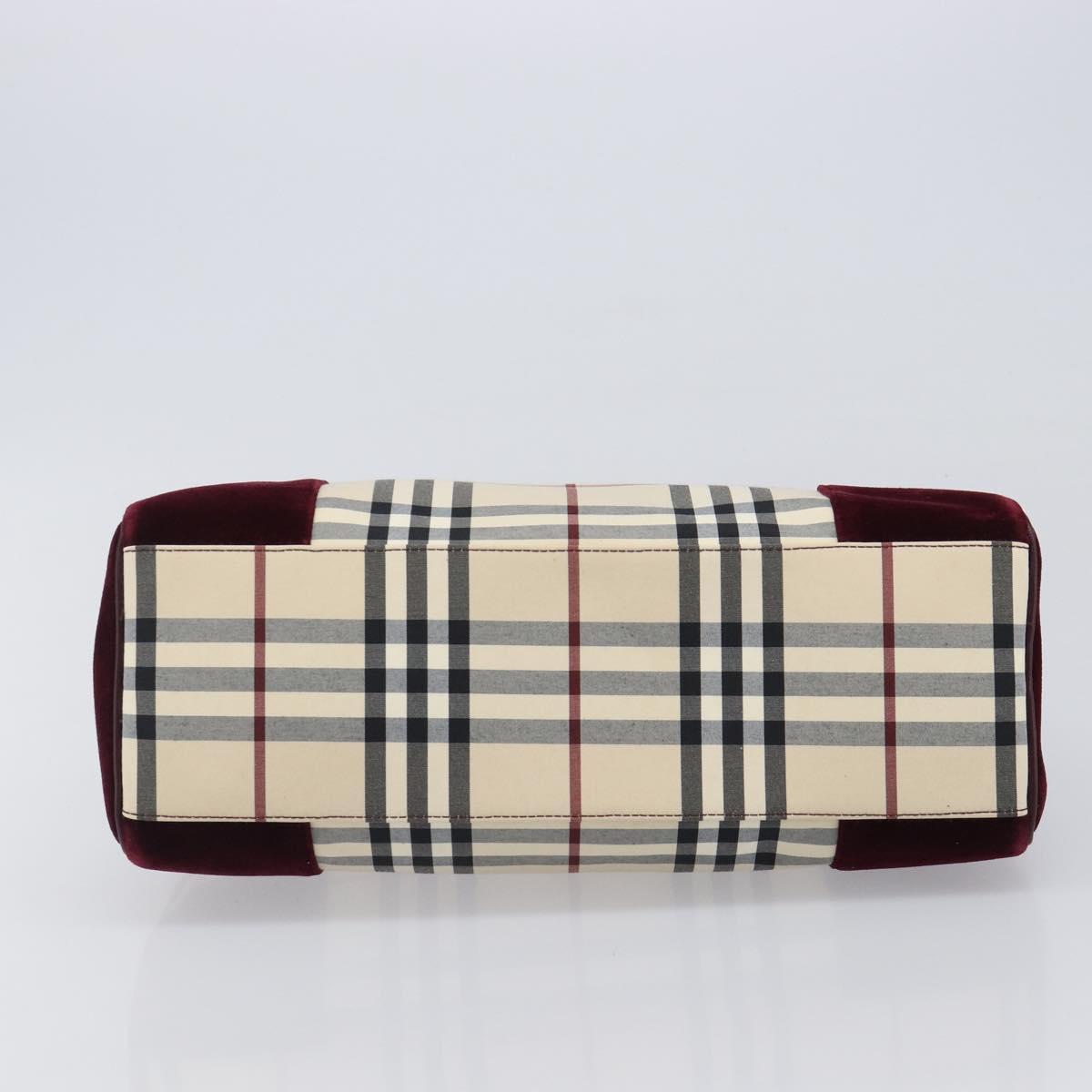 BURBERRY Nova Check Hand Bag Canvas Beige Auth 204239A