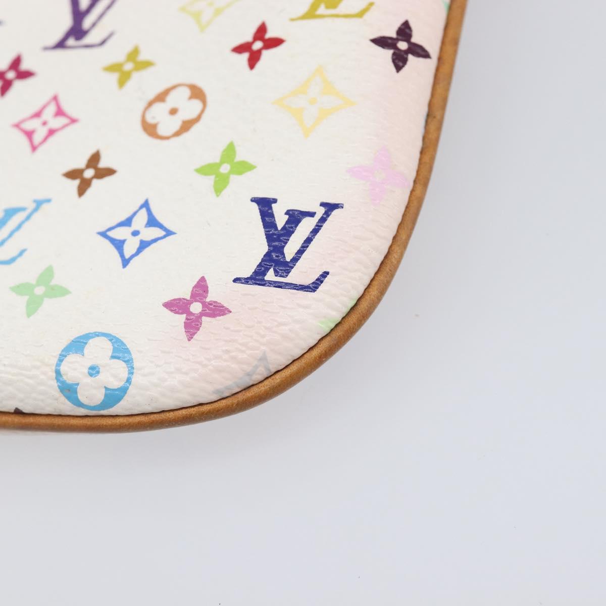 LOUIS VUITTON Monogram Multicolor Pochette MM Pouch White M60028 LV Auth 204245