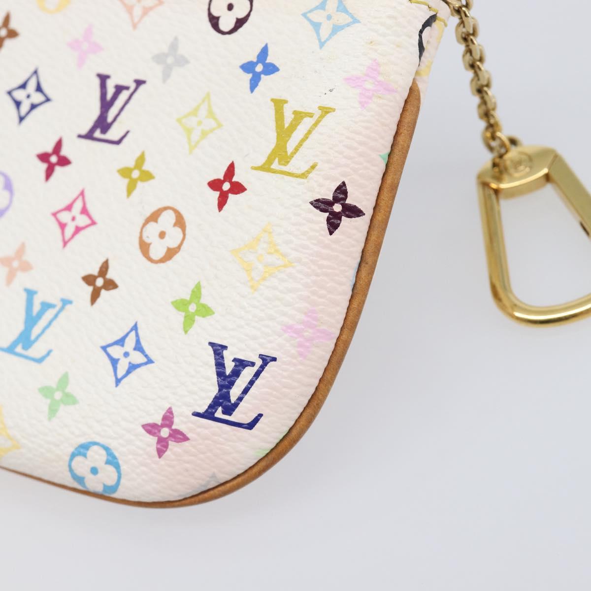 LOUIS VUITTON Monogram Multicolor Pochette MM Pouch White M60028 LV Auth 204245