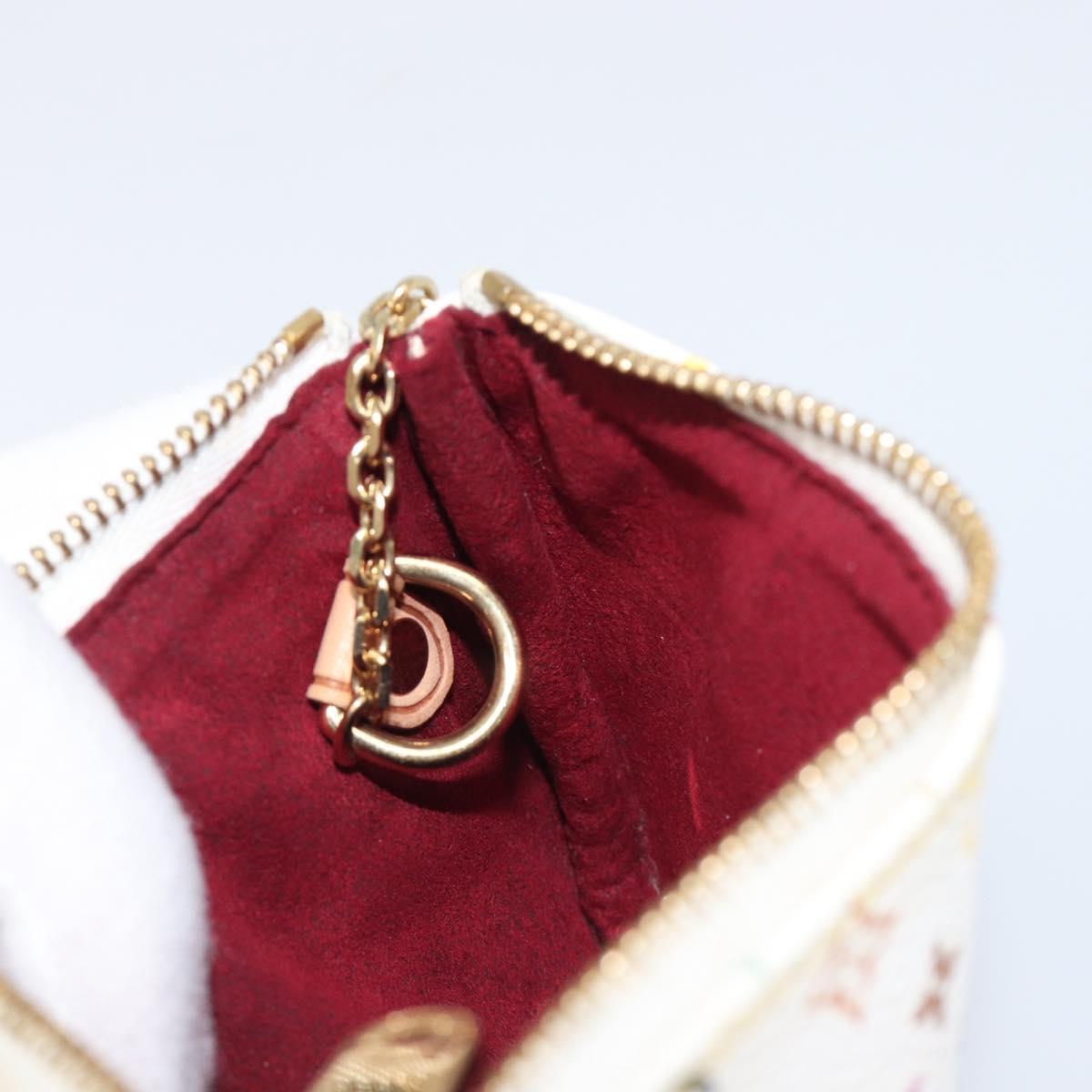 LOUIS VUITTON Monogram Multicolor Pochette MM Pouch White M60028 LV Auth 204245
