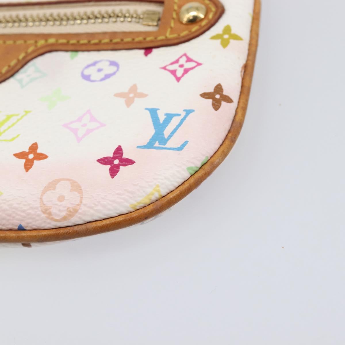 LOUIS VUITTON Monogram Multicolor Pochette MM Pouch White M60028 LV Auth 204245