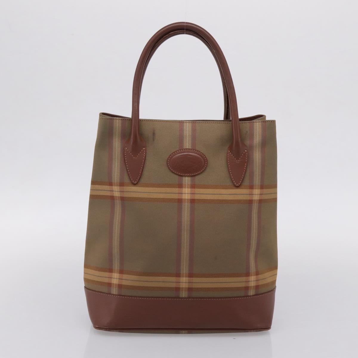 Burberrys Burberry Nova Check Hand Bag Canvas 4 Set Beige Auth 204246