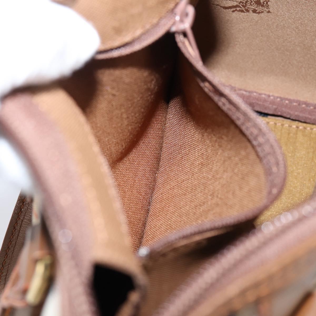 Burberrys Nova Check Hand Bag Canvas 2way Beige Gold Auth 204251