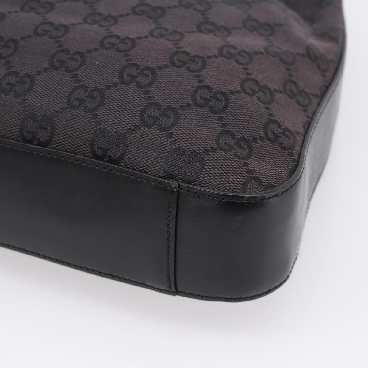 GUCCI GG Canvas Shoulder Bag Black Silver 001 3812 Auth 204252
