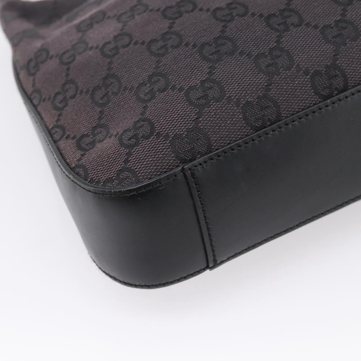 GUCCI GG Canvas Shoulder Bag Black Silver 001 3812 Auth 204252