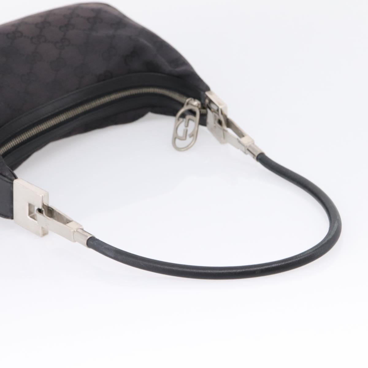 GUCCI GG Canvas Shoulder Bag Black Silver 001 3812 Auth 204252