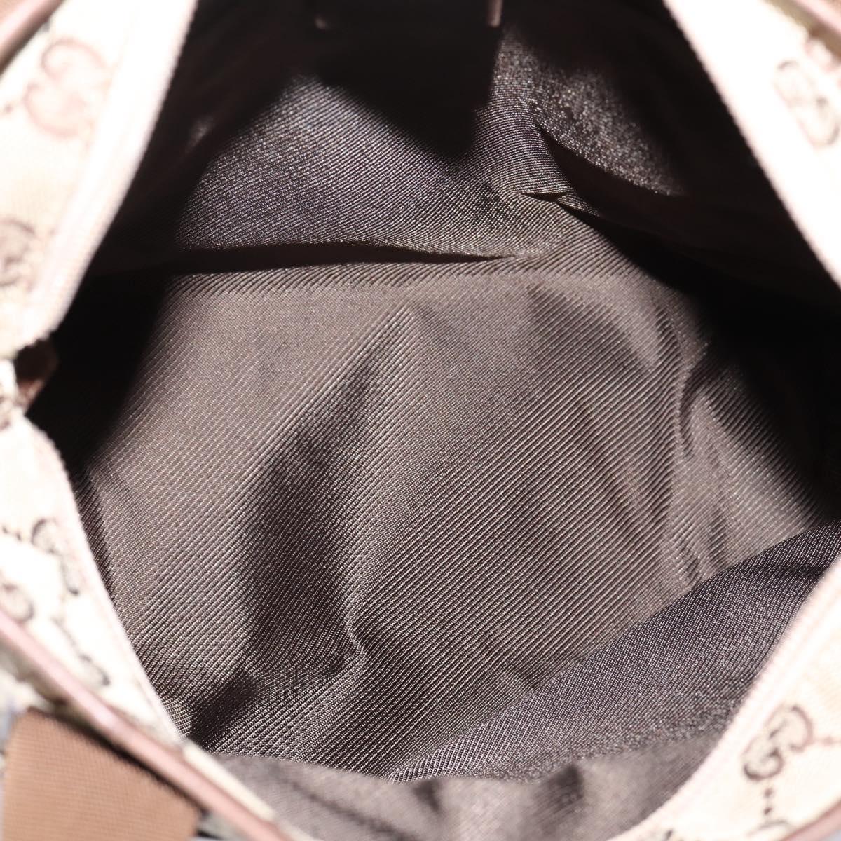 GUCCI GG Canvas Tote Bag Beige Silver 28893 Auth 204253