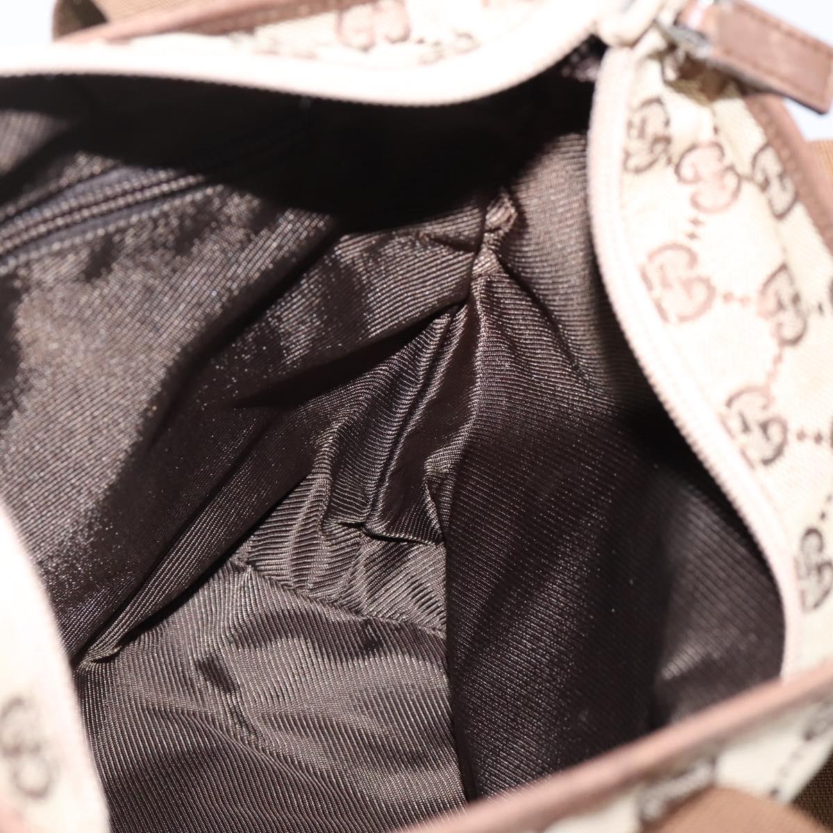 GUCCI GG Canvas Tote Bag Beige Silver 28893 Auth 204253