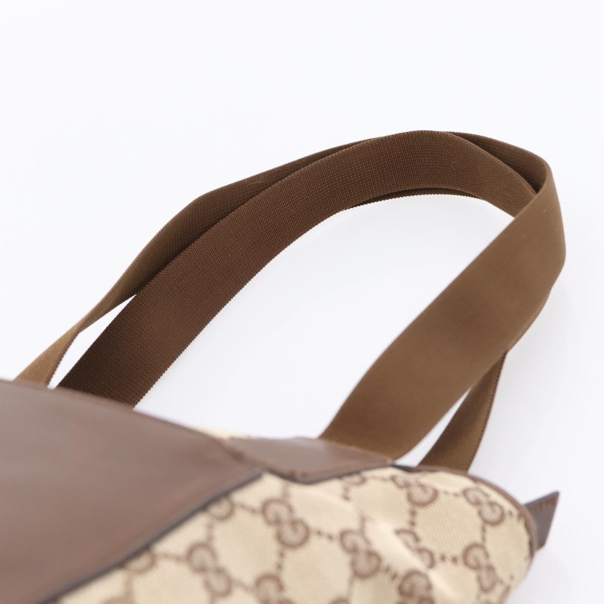GUCCI GG Canvas Tote Bag Beige Silver 28893 Auth 204253